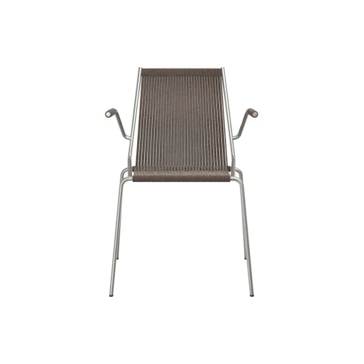 Noel Armrest Chair, steel/dark grey wool