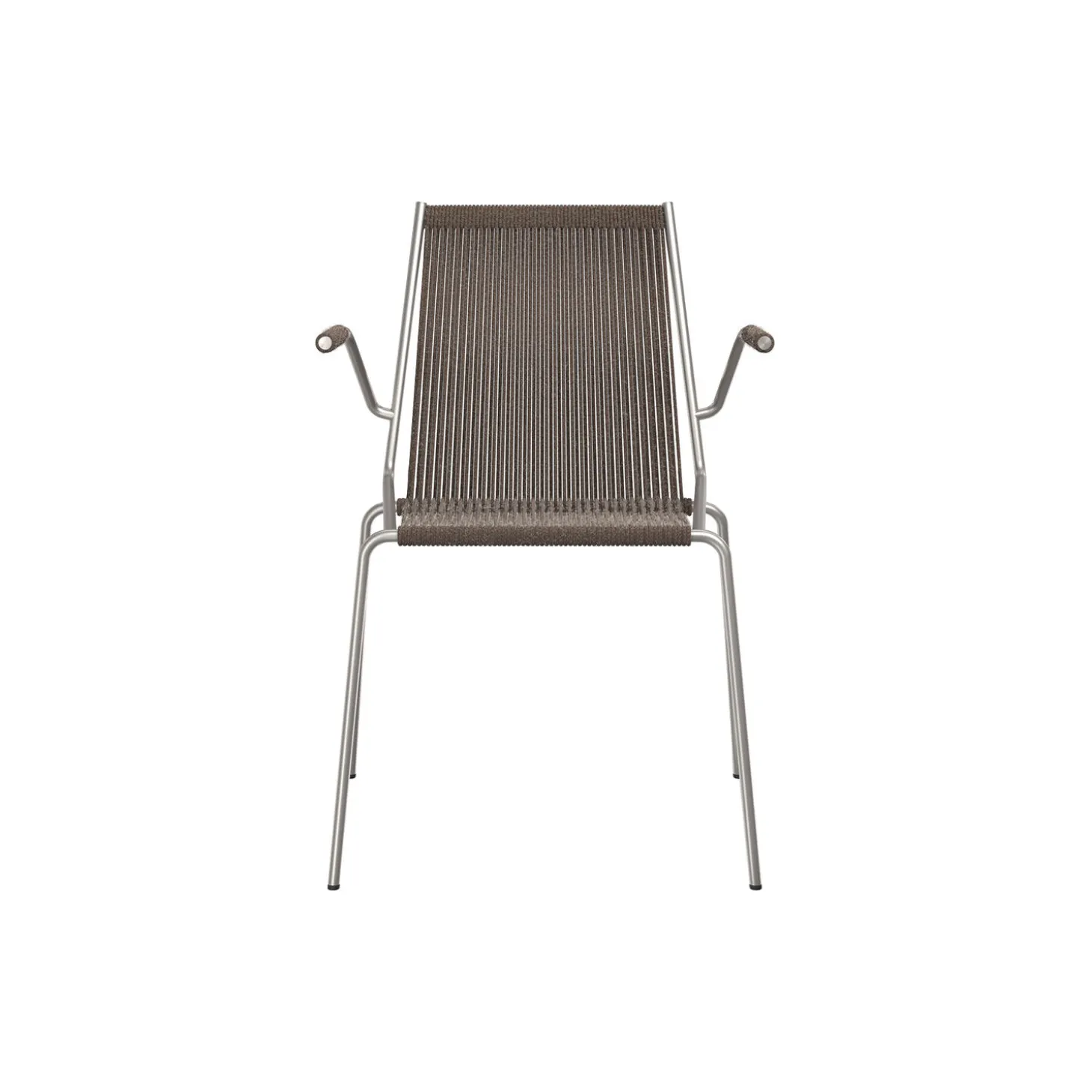 Noel Armrest Chair, steel/dark grey wool