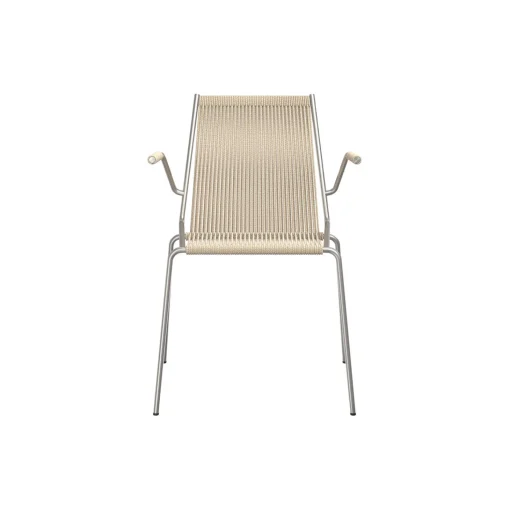 Noel Armrest Chair, steel/nature linen