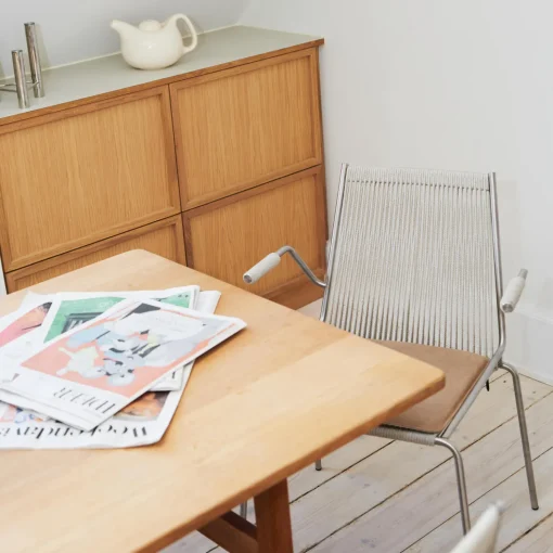Noel Armrest Chair, steel/nature linen