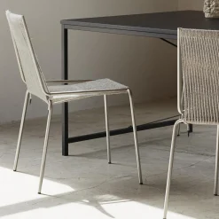 Noel Chair, steel/fair grey wool