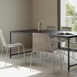 Noel Chair, steel/nature linen