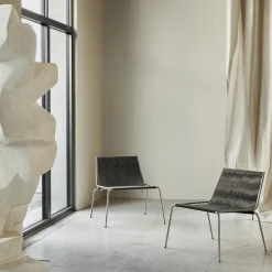 Noel Lounge Chair, black/dark grey wool