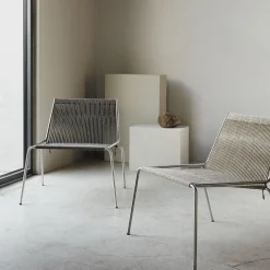 Noel Lounge Chair, black/nature linen