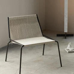 Noel Lounge Chair, black/nature linen