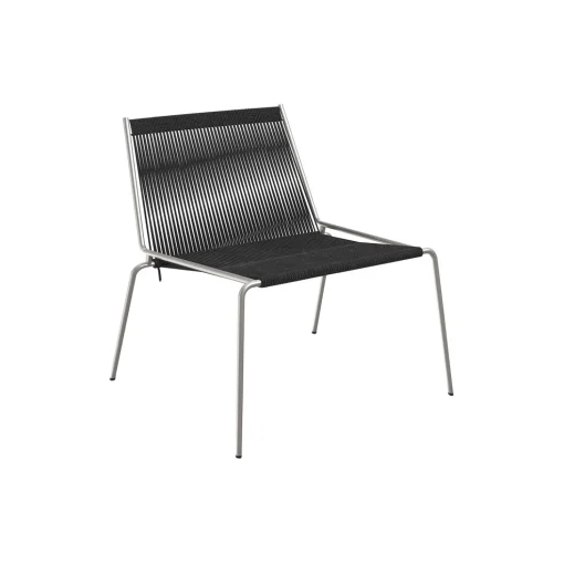 Noel Lounge Chair, steel/black linen