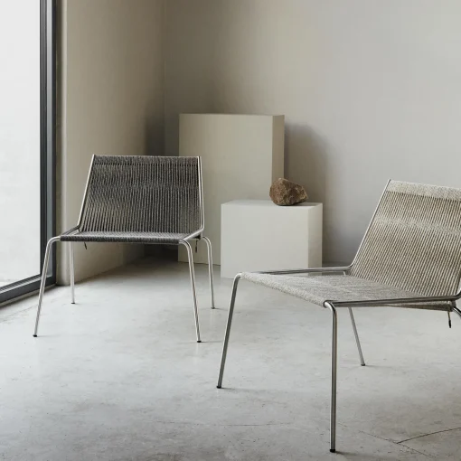 Noel Lounge Chair, steel/black linen