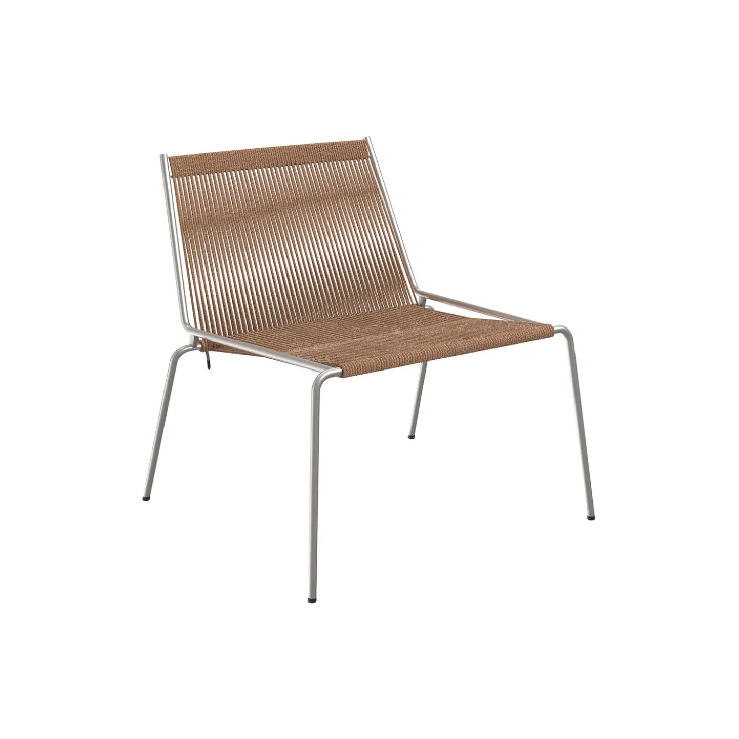 Noel Lounge Chair, steel/brown wool
