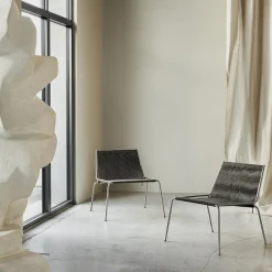 Noel Lounge Chair, steel/dark grey wool