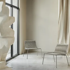 Noel Lounge Chair, steel/fair grey wool