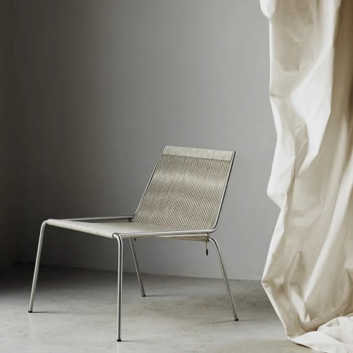 Noel Lounge Chair, steel/nature linen