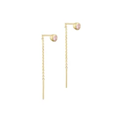 Noora Chain Øreringer, baby pink