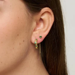 Noora Chain Øreringer, green