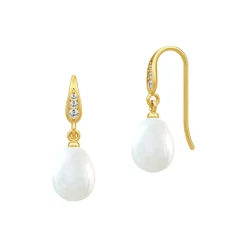 Ocean Earrings, gold/white pearl
