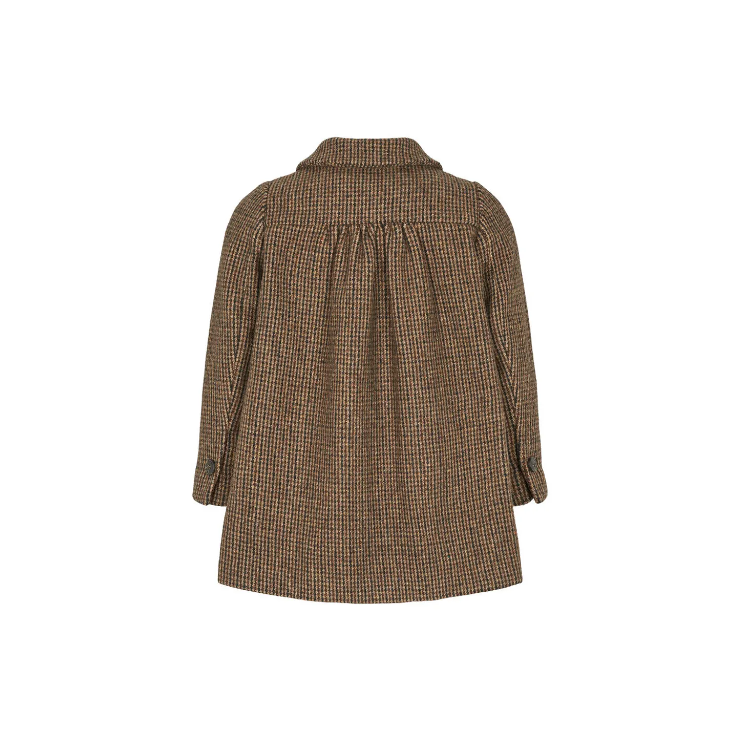 Olive Wool Coat, earthy check