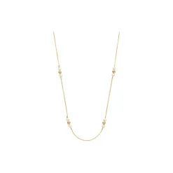 OPHELIA HALSKÆDE, guld/diamanter/ferskvandsperler