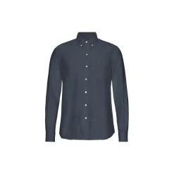 Organic Button Down Shirt, petrol blue