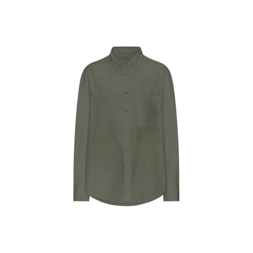 Organic Oversized Shirt, dusty olive