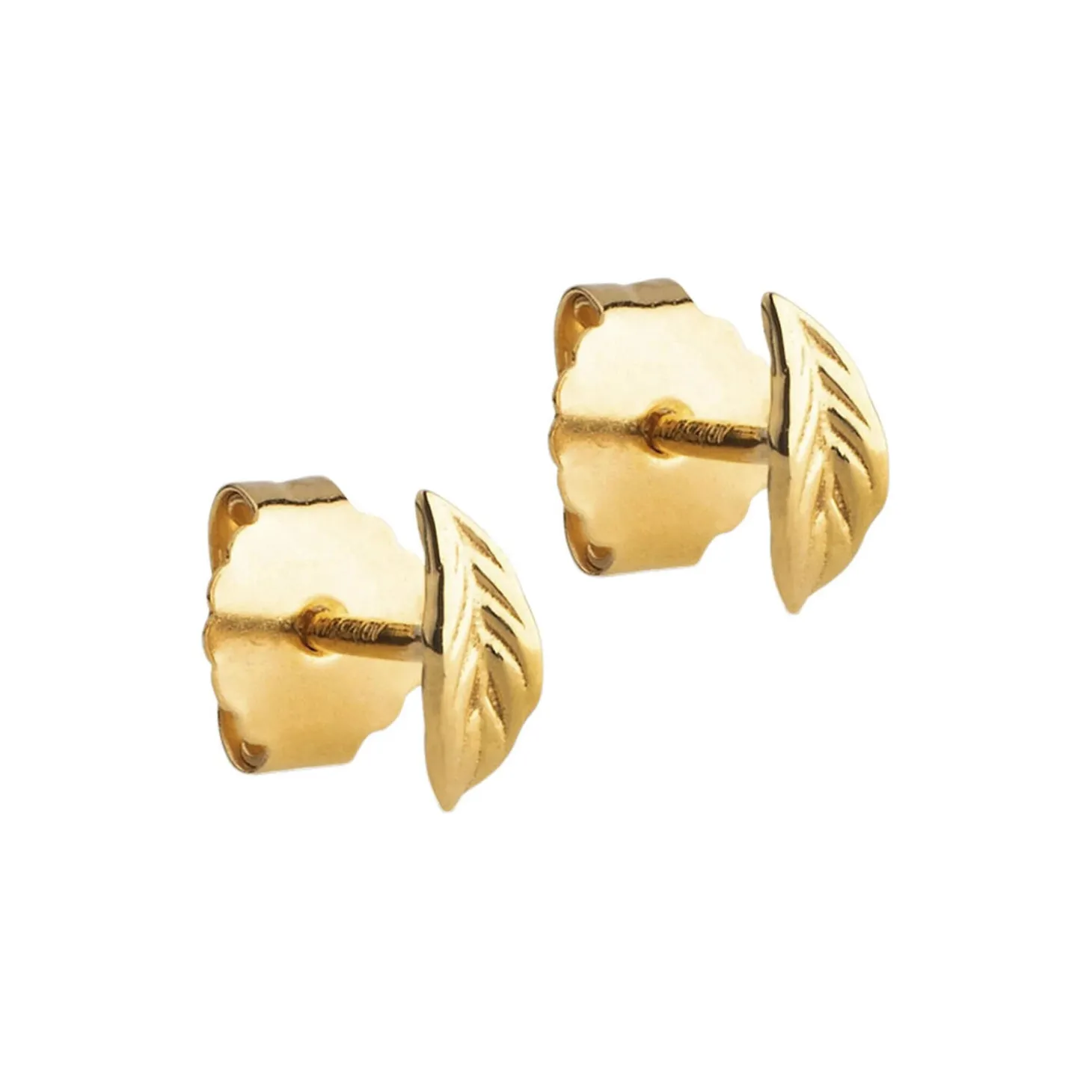 OrganicLeaf Studs, forgyldt