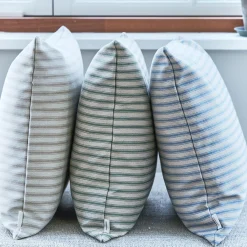 Outdoor Fine Stripe pude, green