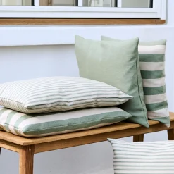 Outdoor Fine Stripe pude, green
