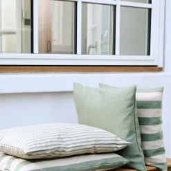 Outdoor Stripe pude, green