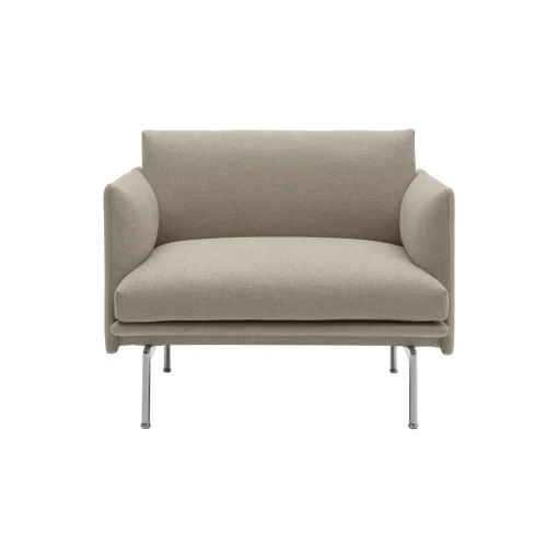 Outline Chair, ecriture/polished aluminum