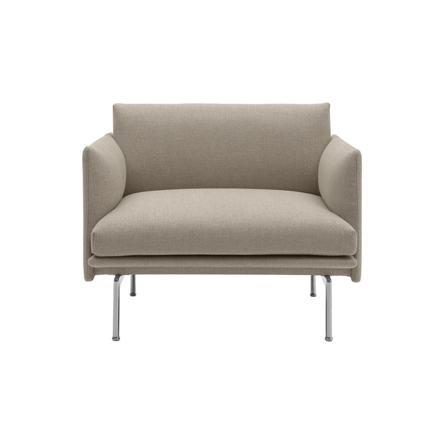 Outline Chair, ecriture/polished aluminum