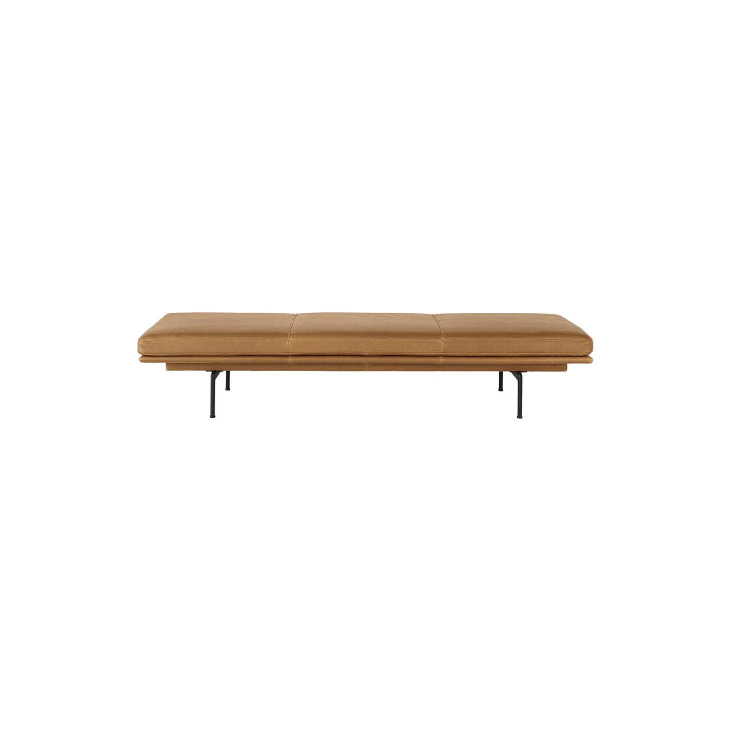 Outline Daybed, refine leather cognac/black