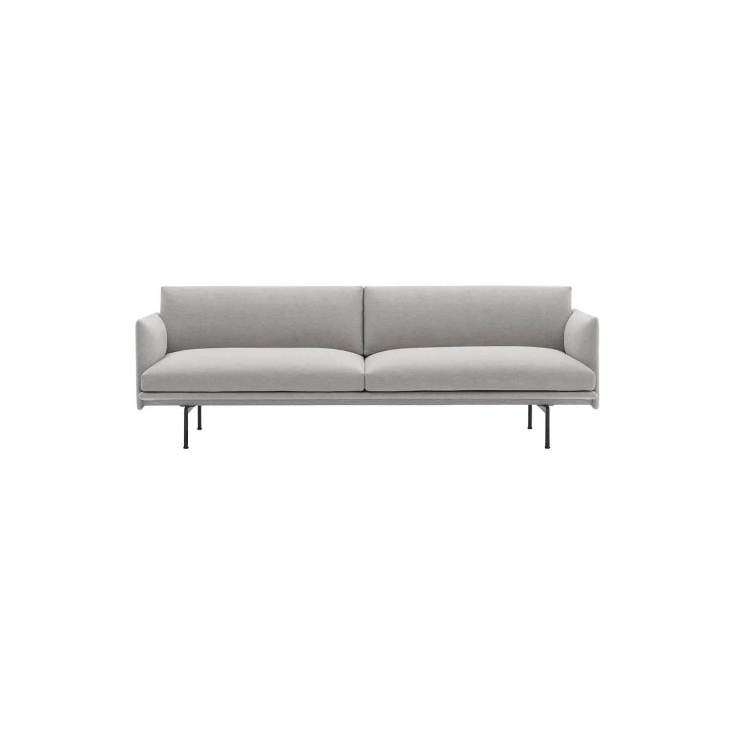 Outline Sofa 3-seater, clay/black