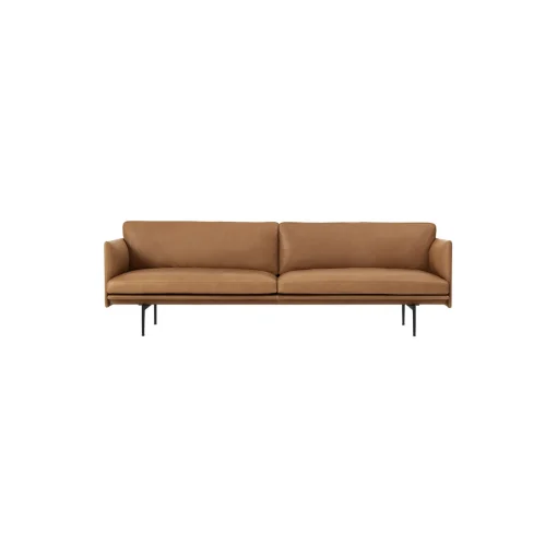 Outline Sofa 3-seater, refine leather cognac/black