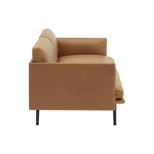 Outline Sofa 3-seater, refine leather cognac/black
