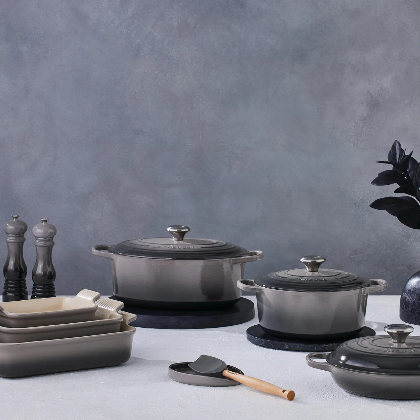 Oval grydeskeholder, flint