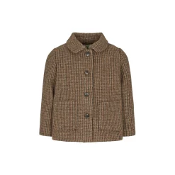 Oval Wool Coat, earthy check