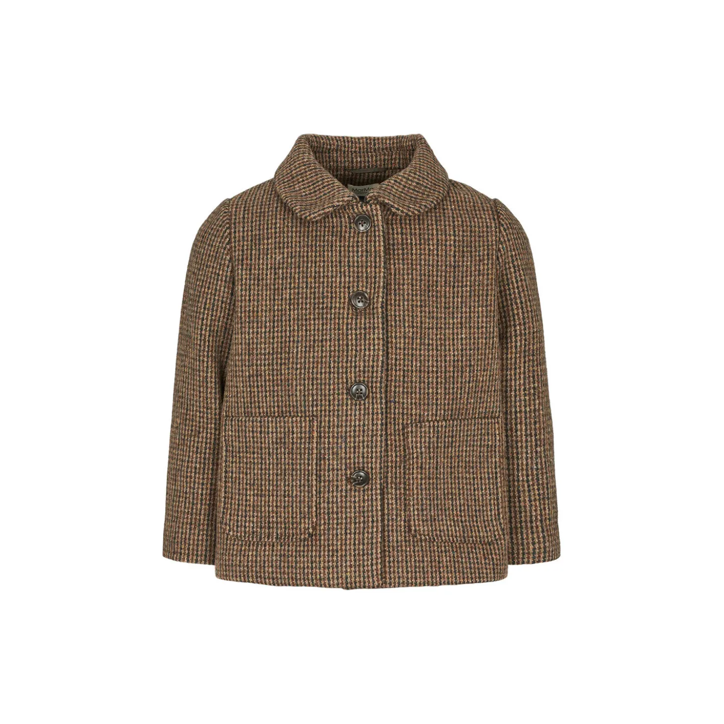Oval Wool Coat, earthy check