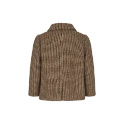 Oval Wool Coat, earthy check