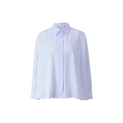 Oversized Striped Blouse, skyway blue