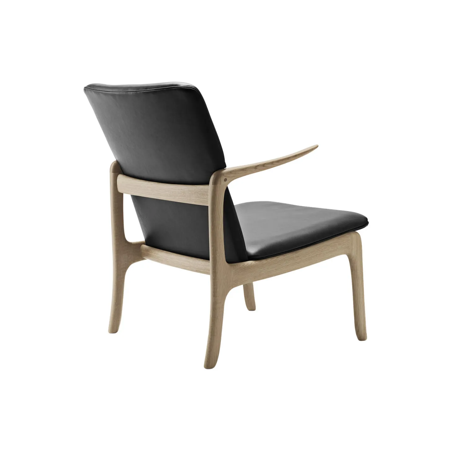 OW124 Beak Chair loungestol, sæbebehandlet eg/sort