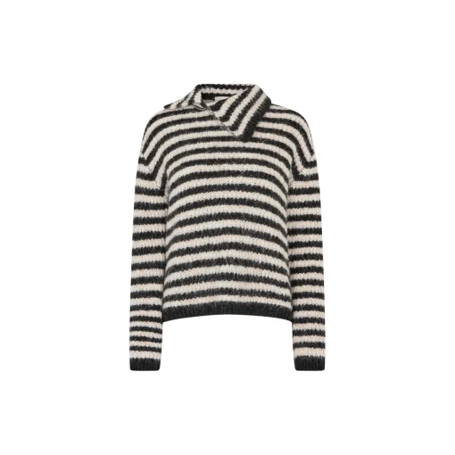 Packermd rollneck, black beige stripe
