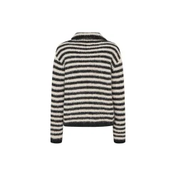 Packermd rollneck, black beige stripe