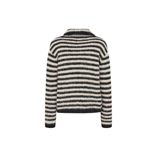 Packermd rollneck, black beige stripe