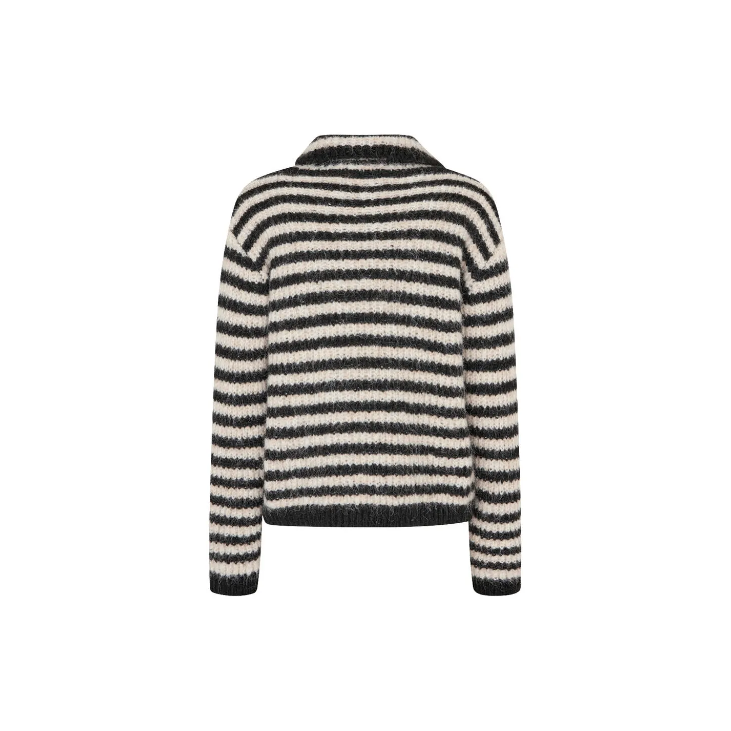 Packermd rollneck, black beige stripe