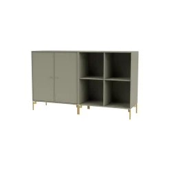 PAIR klassisk skænk med ben i messing, 144 fennel