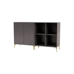 PAIR klassisk skænk med ben i messing, 35 coffee