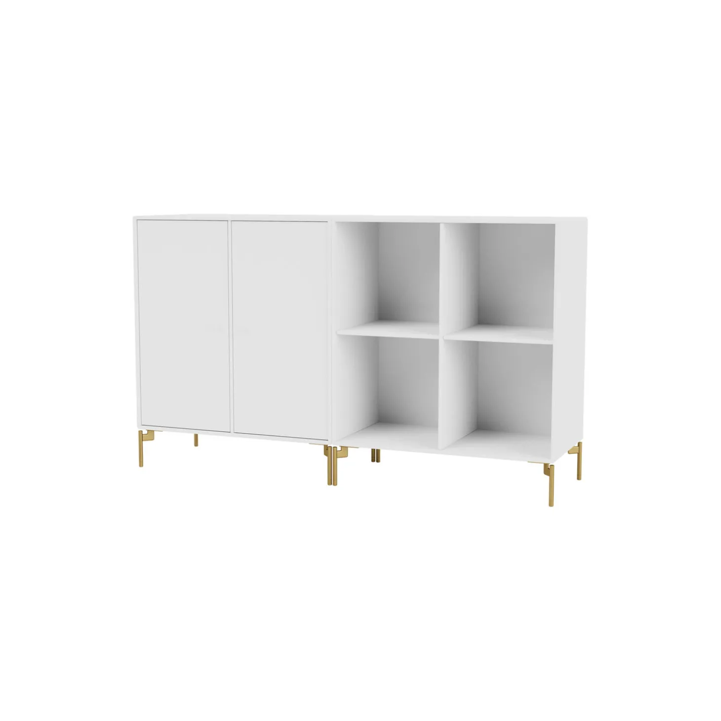 PAIR klassisk skænk med ben i messing, 101 new white