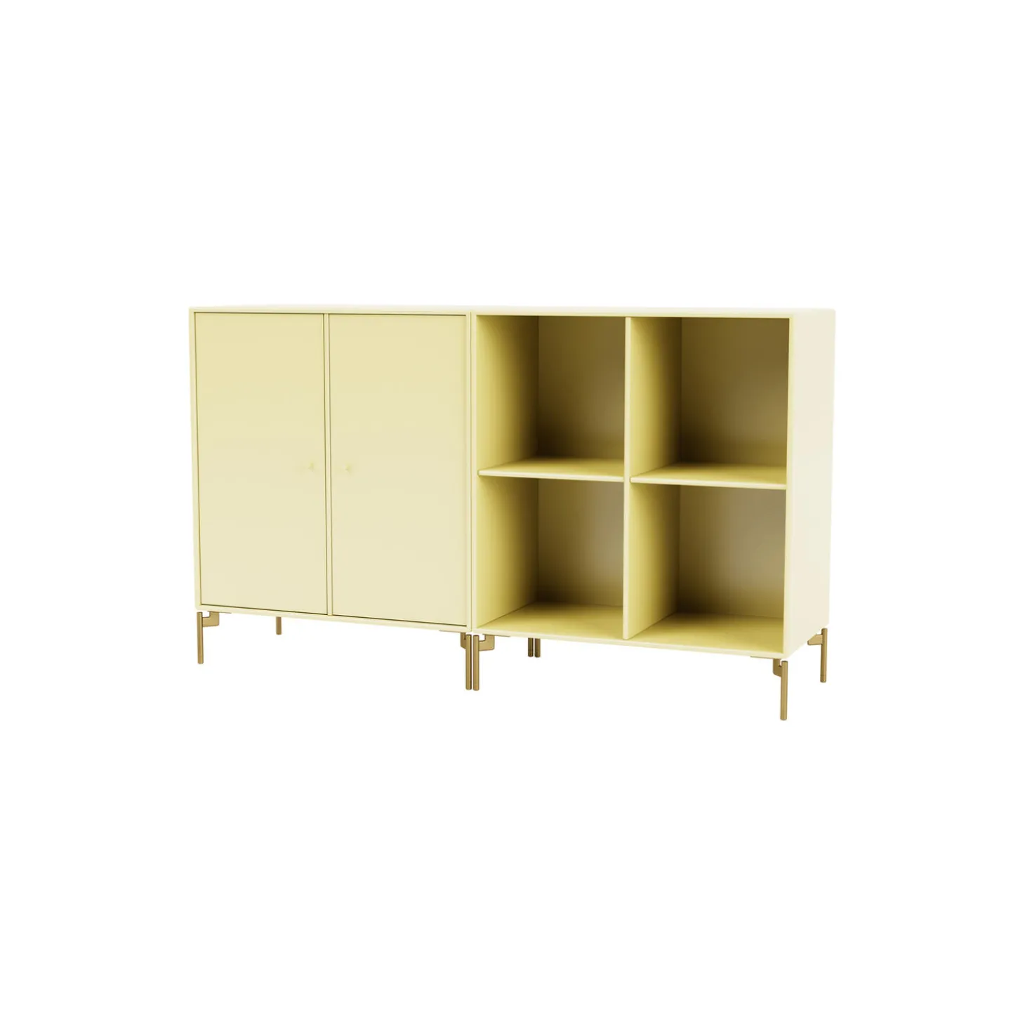 PAIR klassisk skænk med ben i messing, 159 camomile