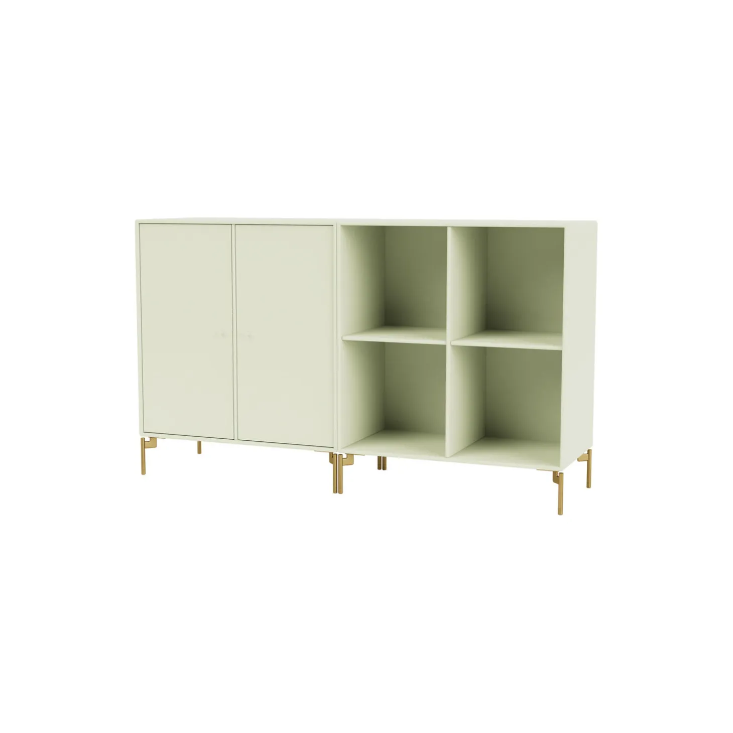 PAIR klassisk skænk med ben i messing, 140 pomelo