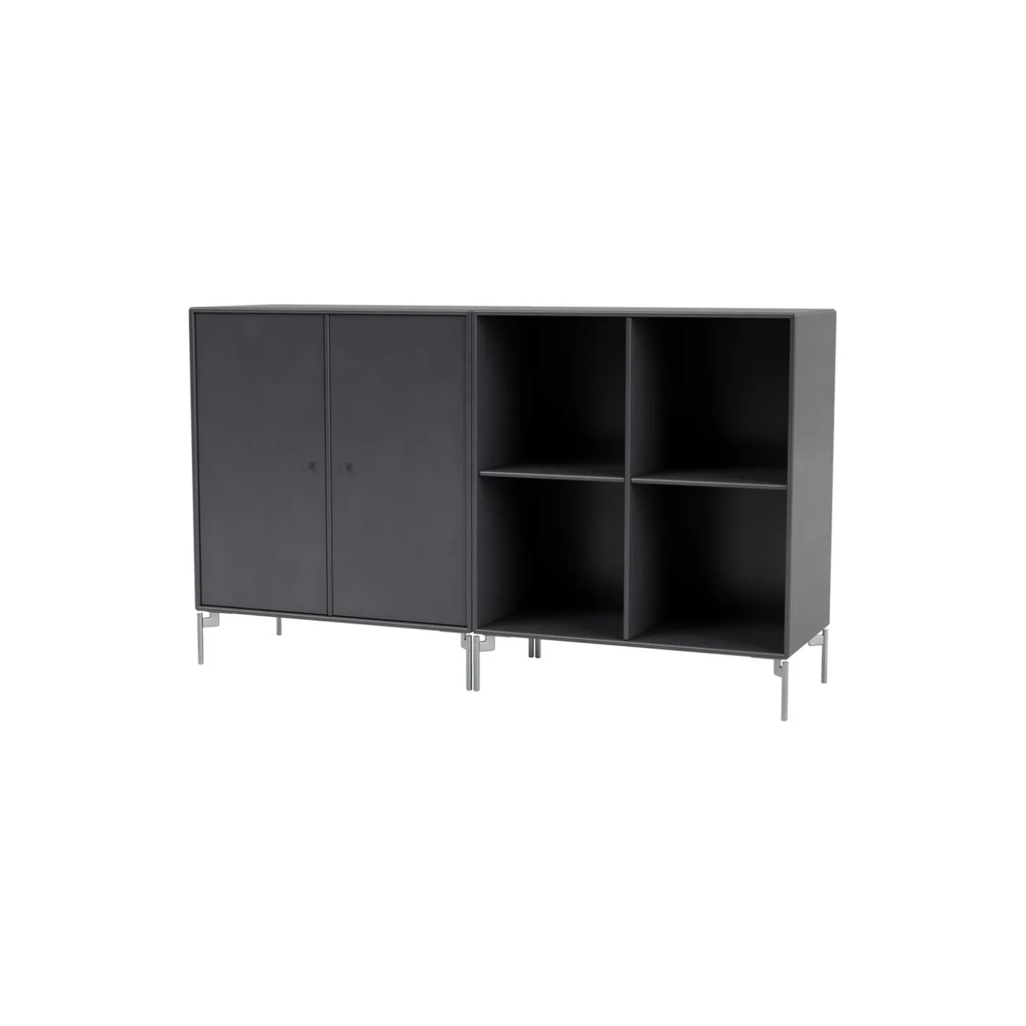 PAIR klassisk skænk med ben i krom, 36 coal