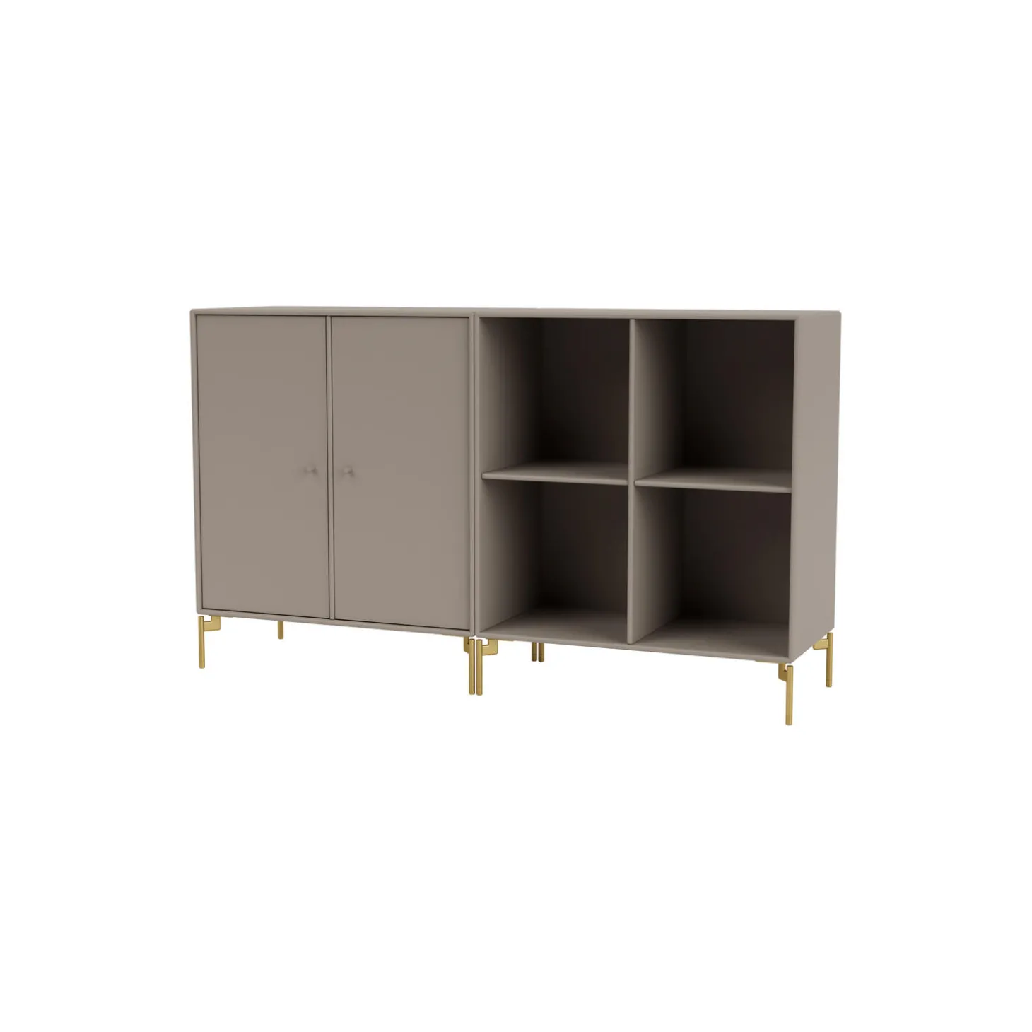 PAIR klassisk skænk med ben i messing, 141 truffle