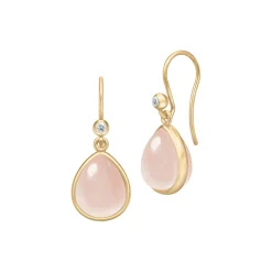 Paloma Earrings, gold/milky rose